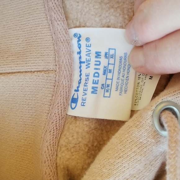CHAMPION, REVERSE WEAVE, TAN/PINKISH HOODIE, MEN'S, M - Picture 7 of 10